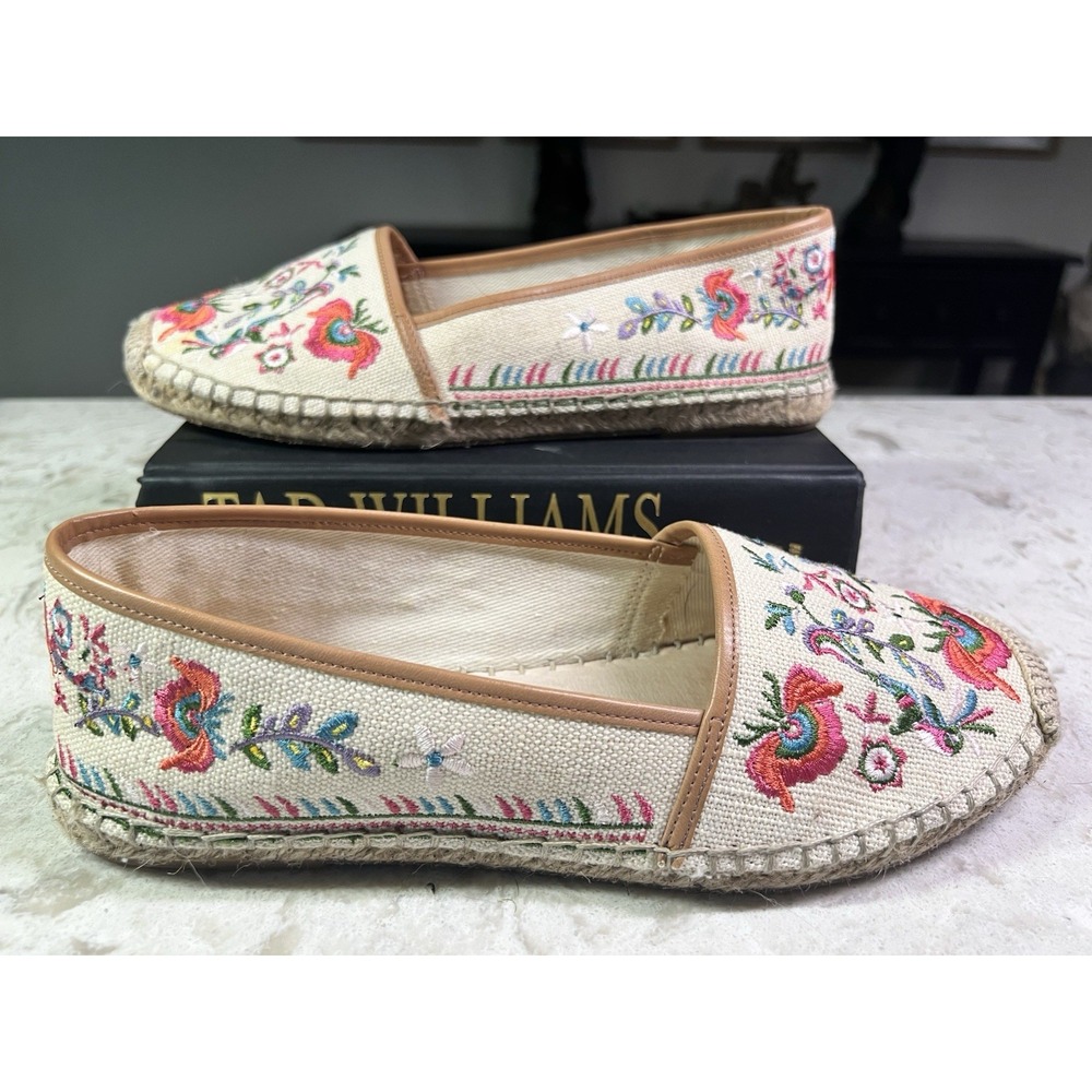 Gianni Bini Women's BOHO Cottagecore Floral Embroidered Espadrille Slip On 8.5M